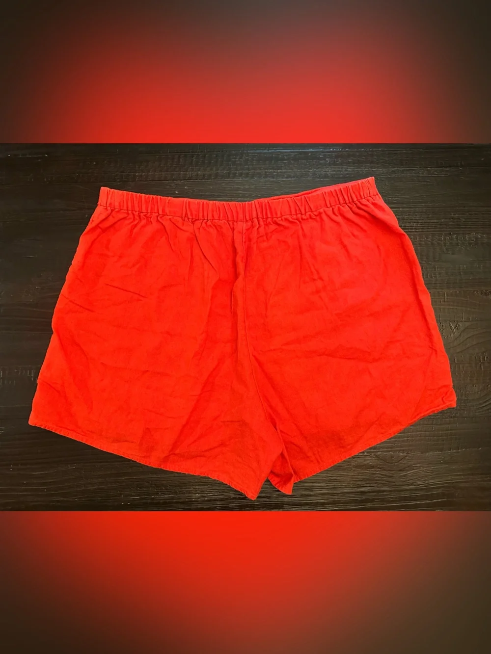Cherry Red Women's Casual High-Waist Linen Skorts